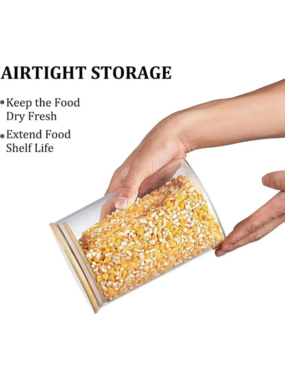 Airtight Glass Storage Jars Set of 5 with Bamboo Lids - Clear Kitchen Canisters